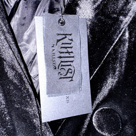 Killstar Womens Shadowborne Coat Sz XL Black Velvet Maxi Full Length Goth NWT - Picture 12 of 13